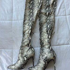 Steve Madden Snakeskin Over the Knee-High Boots